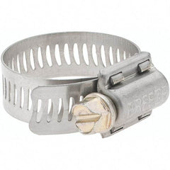 Made in USA - SAE Size 16, 13/16 to 1-1/2" Diam, Stainless Steel Worm Drive Clamp - Makers Industrial Supply