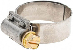 Made in USA - SAE Size 12, 11/16 to 1-1/4" Diam, Stainless Steel Protective Liner Worm Drive Clamp - Makers Industrial Supply