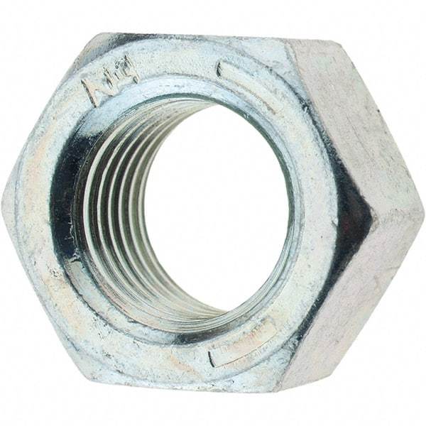 Value Collection - 3/8-24 UN Steel Right Hand Hex Nut - 9/16" Across Flats, 21/64" High, Zinc Clear Finish - Makers Industrial Supply