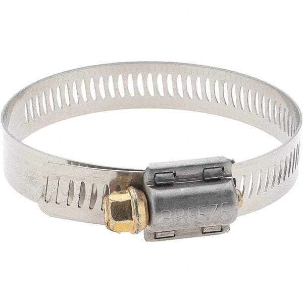 Made in USA - SAE Size 40, 2-1/16 to 3" Diam, Stainless Steel Worm Drive Clamp - Makers Industrial Supply