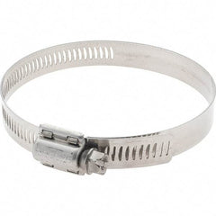 Made in USA - SAE Size 56, 3-1/16 to 4" Diam, Stainless Steel Worm Drive Clamp - Makers Industrial Supply