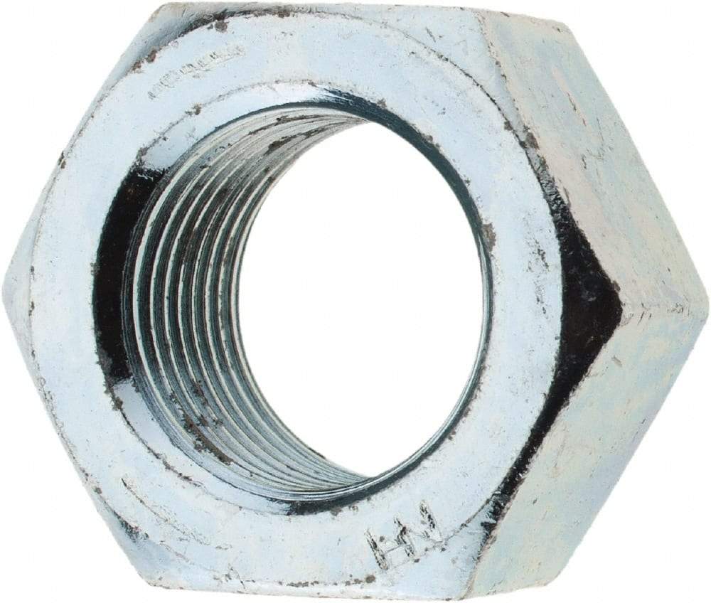 Value Collection - 3/4-16 UNF Steel Right Hand Hex Nut - 1-1/8" Across Flats, 0.6406" High, Zinc Clear Finish - Makers Industrial Supply