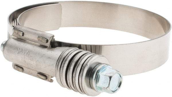 Made in USA - 2-1/4 to 3-1/8" Diam, Stainless Steel Auto-Adjustable Worm Drive Clamp - 5/6" Wide - Makers Industrial Supply