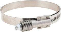 Made in USA - 3-3/4 to 4-5/8" Diam, Stainless Steel Auto-Adjustable Worm Drive Clamp - 5/6" Wide - Makers Industrial Supply