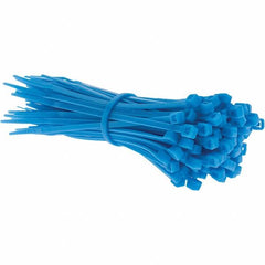 Value Collection - 4" Long Blue Nylon Standard Cable Tie - 18 Lb Tensile Strength, 21mm Max Bundle Diam - Makers Industrial Supply