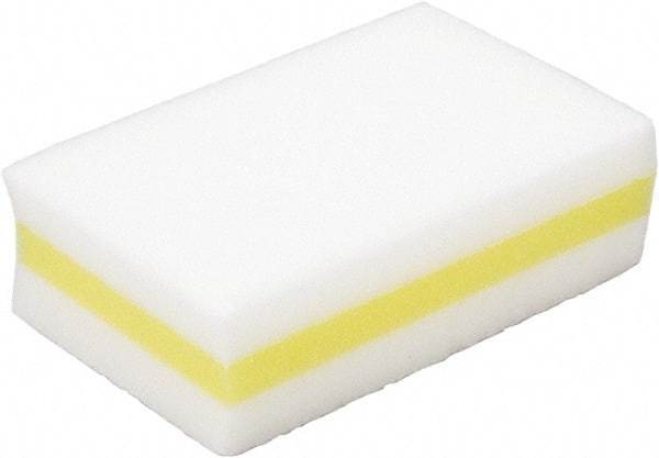 Ability One - 4-1/4" Long x 2.63" Wide x 1.38" Thick Cleansing Pad - Non-Abrasive, Yellow/White - Makers Industrial Supply