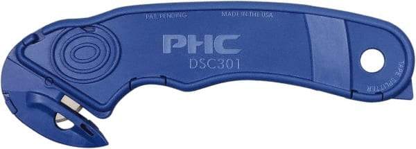 PHC - Fixed Safety Cutter - Blue Plastic Handle, 1 Blade Included - Makers Industrial Supply