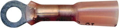 Made in USA - 20-18 AWG Partially Insulated Crimp & Solder Connection Circular Ring Terminal - #8 Stud, Copper Contact - Makers Industrial Supply