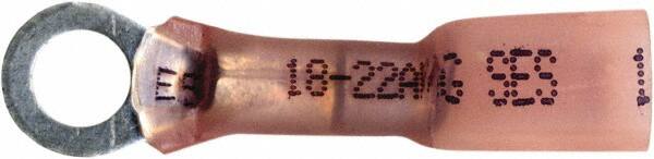 Made in USA - 22-18 AWG Partially Insulated Crimp & Solder Connection Circular Ring Terminal - #10 Stud, Copper Contact - Makers Industrial Supply