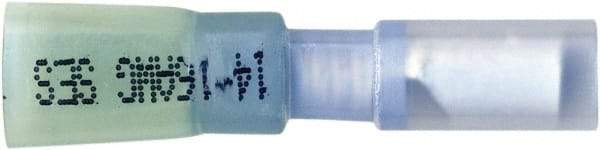 Value Collection - 16 to 14 AWG Crimp Bullet Connector - 0.176" Bullet Diam, Blue Heat Shrink & Polyolefin Insulation - Makers Industrial Supply