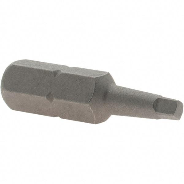 VEGA Industries - 1/4" Drive, #1 Square Recess Screwdriver Bit - 1" OAL - Makers Industrial Supply