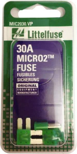 Littelfuse - 30 Amp, 32 VDC, Automotive Fuse - 9.1" Long, Green, Littlefuse 327030 - Makers Industrial Supply