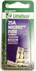 Littelfuse - 25 Amp, 32 VDC, Automotive Fuse - 9.1" Long, Clear, Littlefuse 327025 - Makers Industrial Supply