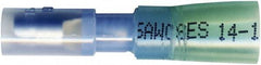 Value Collection - 16 to 14 AWG Crimp Bullet Connector - 0.157" Bullet Diam, Blue Heat Shrink & Polyolefin Insulation - Makers Industrial Supply