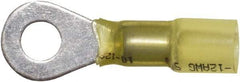 Made in USA - 12-10 AWG Partially Insulated Solder Connection Circular Ring Terminal - 1/4" Stud, Copper Contact - Makers Industrial Supply