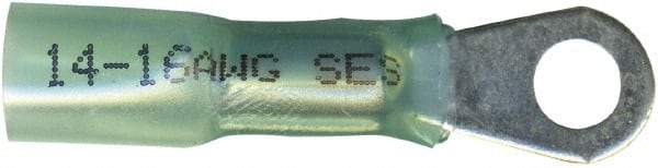 Made in USA - 16-14 AWG Partially Insulated Solder Connection Ring Terminal - #8 Stud, Copper Contact - Makers Industrial Supply