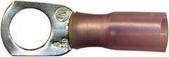 Value Collection - 8 AWG Partially Insulated Crimp Connection D Shaped Ring Terminal - 3/8" Stud, Copper Contact - Makers Industrial Supply