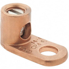 Made in USA - 14-4 AWG Noninsulated Crimp Connection Square Ring Terminal - 1/4" Stud, 1-3/32" OAL x 17/32" Wide, Copper Alloy Contact - Makers Industrial Supply