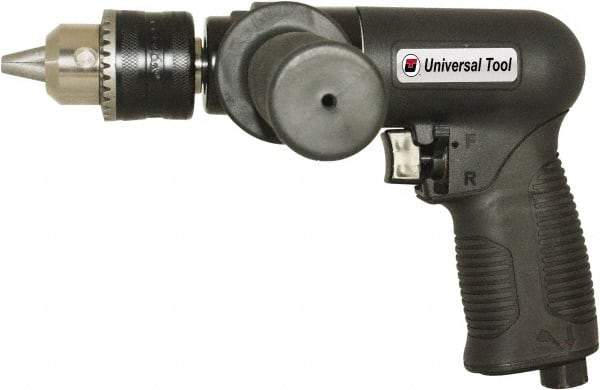 Florida Pneumatic - 1/2" Reversible Keyed Chuck - Pistol Grip Handle, 450 RPM, 4 CFM, 0.75 hp, 90 psi - Makers Industrial Supply