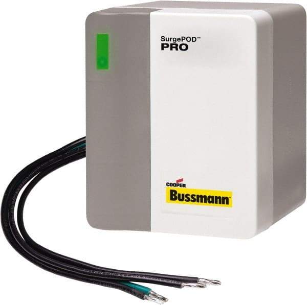 Cooper Bussmann - 3 Pole, 3 Phase, 10 kA Nominal Current, 4-1/8 Inch Long x 3-3/8 Inch Wide x 4-1/16 Inch Deep, Hardwired Surge Protector - Panel Mount, 4X, 200 kA Short Circuit Current, 240 V, 320 VAC Operating Voltage, 40 kA Surge Protection - Makers Industrial Supply