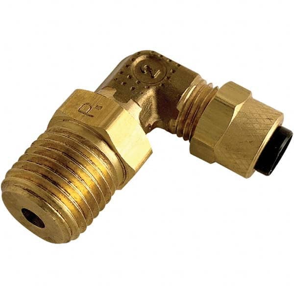 Parker - 3/8" Tube OD x 1/4 Thread Brass Compression Tube Swivel Elbow - Makers Industrial Supply