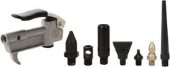 Value Collection - 8 Piece Aluminum Body Air Gun Kit - 1/4 NPT Inlet, 150 Max psi, Aluminum Hose - Makers Industrial Supply