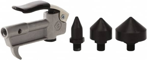 Value Collection - 4 Piece Aluminum Body Air Gun Kit - 1/4 NPT Inlet, 150 Max psi, Aluminum Hose - Makers Industrial Supply