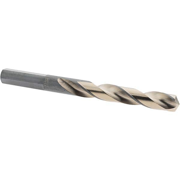 Made in USA - 25/64" High Speed Steel, 135° Point, Round with Flats Shank Maintenance Drill Bit - Makers Industrial Supply