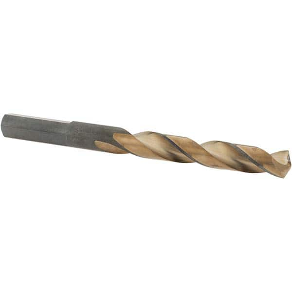 Made in USA - 3/8" High Speed Steel, 135° Point, Round with Flats Shank Maintenance Drill Bit - Makers Industrial Supply