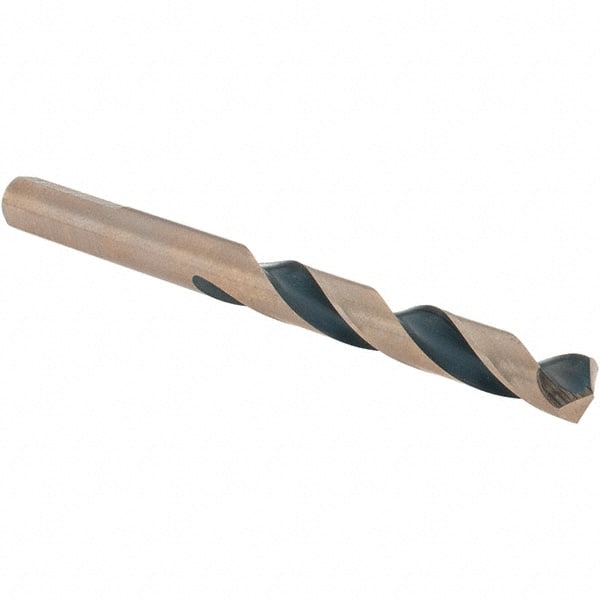 Made in USA - 21/64" High Speed Steel, 135° Point, Round with Flats Shank Maintenance Drill Bit - Makers Industrial Supply