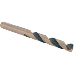 Made in USA - 21/64" High Speed Steel, 135° Point, Round with Flats Shank Maintenance Drill Bit - Makers Industrial Supply