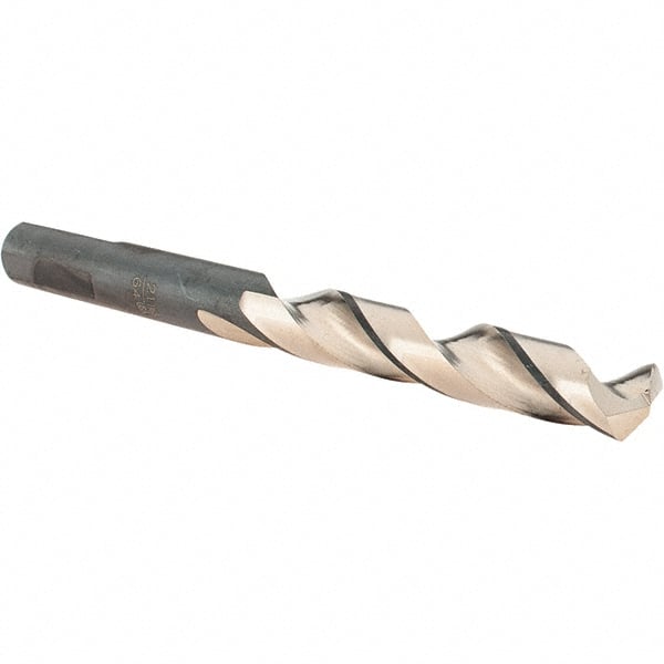 Made in USA - 21/64" High Speed Steel, 135° Point, Round with Flats Shank Maintenance Drill Bit - Makers Industrial Supply