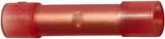 Value Collection - 22 to 16 AWG Compatible, Nylon Fully Insulated, Crimp-On Butt Splice Terminal - 2 Wire Entries, Copper Contacts, 1" OAL, Red - Makers Industrial Supply