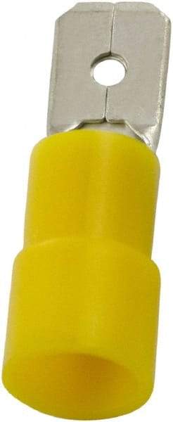 Value Collection - 12 to 10 AWG, PC, Partially Insulated, Male Wire Disconnect - 1/4" Wide Tab, Yellow, cUL Listed, RoHS Compliant, UL Listed - Makers Industrial Supply