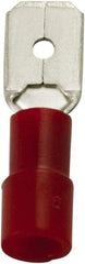 Value Collection - 22 to 16 AWG, PC, Partially Insulated, Male Wire Disconnect - 1/4" Wide Tab, Red, cUL Listed, RoHS Compliant, UL Listed - Makers Industrial Supply