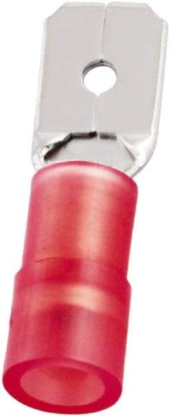 Value Collection - 22 to 16 AWG, Nylon, Partially Insulated, Male Wire Disconnect - 0.11" Wide Tab, Red, cUL Listed, RoHS Compliant, UL Listed - Makers Industrial Supply