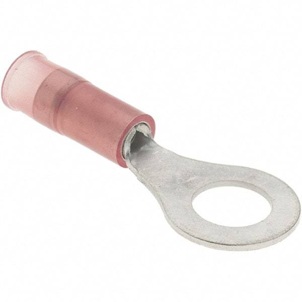 Value Collection - 22-16 AWG Partially Insulated Crimp Connection Circular Ring Terminal - 1/4" Stud, 30.4mm OAL x 11.6mm Wide, Copper Contact - Makers Industrial Supply