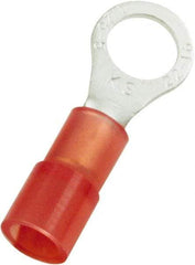 Value Collection - 8 AWG Partially Insulated Crimp Connection Circular Ring Terminal - #10 Stud, 31.3mm OAL x 12mm Wide - Makers Industrial Supply