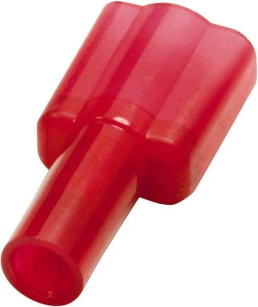 Value Collection - 22 to 16 AWG, Nylon, Fully Insulated, Male Wire Disconnect - 1/4" Wide Tab, Red - Makers Industrial Supply