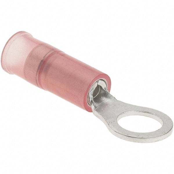 Value Collection - 22-16 AWG Partially Insulated Crimp Connection Circular Ring Terminal - #10 Stud, 24.4mm OAL x 8mm Wide, Copper Contact - Makers Industrial Supply