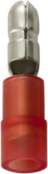 Value Collection - 22 to 16 AWG Double Crimp Bullet Connector - 0.157" Bullet Diam, Red Nylon Insulation - Makers Industrial Supply