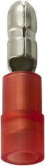 Value Collection - 22 to 16 AWG Double Crimp Bullet Connector - 0.157" Bullet Diam, Red Nylon Insulation - Makers Industrial Supply