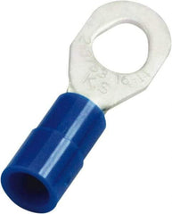 Value Collection - 16-14 AWG Partially Insulated Crimp Connection D Shaped Ring Terminal - #10, 6 & 8 Stud, 25.3mm OAL x 8.6mm Wide, Copper Contact - Makers Industrial Supply