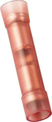 Value Collection - 22 to 16 AWG Compatible, Nylon Fully Insulated, Crimp-On Butt Splice Terminal - 2 Wire Entries, Copper Contacts, 1.024" OAL, Red - Makers Industrial Supply