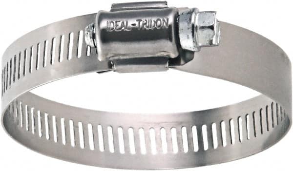 IDEAL TRIDON - SAE Size 10, 1/2 to 1-1/16" Diam, Stainless Steel Worm Drive Clamp - 9/16" Wide, Material Grade 200, Series 50 - Makers Industrial Supply