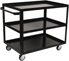 Jamco - 800 Lb Capacity, 18" Wide x 36" Long x 33" High Shelf Cart - 3 Shelf, Steel, 2 Rigid/2 Swivel Casters - Makers Industrial Supply