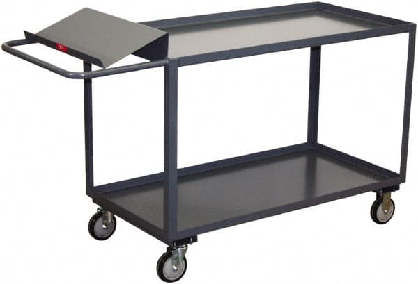 Jamco - 1,200 Lb Capacity, 30" Wide x 36" Long x 35" High Order Picking Cart - 2 Shelf, Steel, 2 Rigid/2 Swivel Casters - Makers Industrial Supply