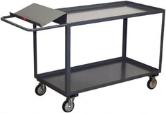 Jamco - 1,200 Lb Capacity, 24" Wide x 30" Long x 35" High Order Picking Cart - 2 Shelf, Steel, 2 Rigid/2 Swivel Casters - Makers Industrial Supply