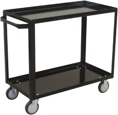 Jamco - 800 Lb Capacity, 24" Wide x 36" Long x 33" High Shelf Cart - 2 Shelf, Steel, 2 Rigid/2 Swivel Casters - Makers Industrial Supply