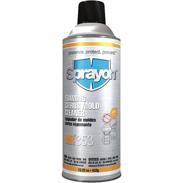 Sprayon - 15.25 Ounce Aerosol Can, White, Mold Cleaner - d-Limonene Composition - Makers Industrial Supply